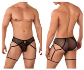 Culotte porte-jarretelles en maille CandyMan 99625 Couleur Noir